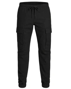 Pánské kapsáčové kalhoty s elastickými lemy Jack & Jones velká velikost 12294283 černé 