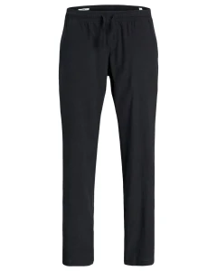 Pánské velké chino kalhoty s lnem Jack & Jones 12294266 černé