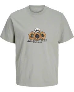 Velké pánské tričko s krátkým rukávem se zábavným potiskem Jack&Jones 12297246 khaki