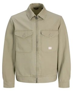 Velká pánská lehká přechodová bunda s límcem Jack & Jones 12294853 khaki
