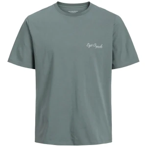 Velké pánské tričko s velkým potiskem na zádech Jack & Jones 12274761 šedo-modré