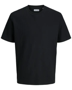  Velké pánské strukturované tričko s krátkým rukávem Jack & Jones 12294528 černé