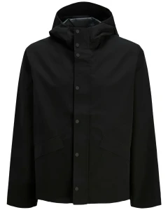 Velká pánská nepromokavá bunda s kapucí Jack & Jones 12293344 černá