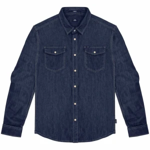 Velká pánská džínová košile s dlouhým rukávem Double Urban Outfitters DS-5128 tmavě modrá
