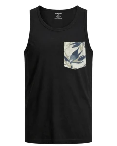 Velké pánské tílko bez rukávů s kapsičkou Jack & Jones 12295981 černé