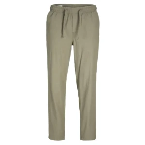 Velké pánské kalhoty s příměsí lnu, gumou a šňůrkami v pase Jack & Jones 12239548 khaki