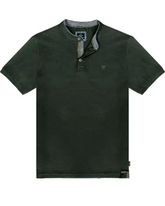 Velká pánská polo košile na stojáčku jednobarevná Double Urban Outfitters PS-3083 tmavě zelená