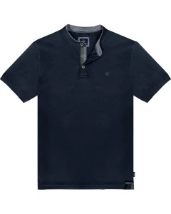 Velká pánská polo košile na stojáčku jednobarevná Double Urban Outfitters PS-3083 tmavě modrá
