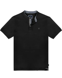 Velká pánská polo košile na stojáčku jednobarevná Double Urban Outfitters PS-3083 černá