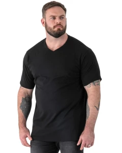 Velké tričko Duke D555 Signature s výstřihem do V černá