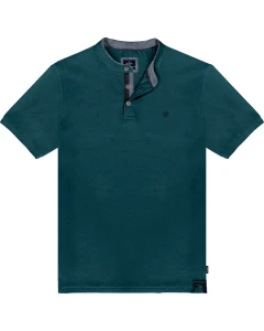 Velká pánská polo košile na stojáčku jednobarevná Double Urban Outfitters PS-3083 tyrkysová