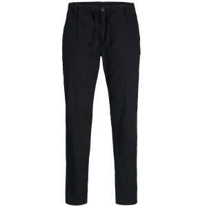 Pánské velké chinos kalhoty s lnem Jack & Jones 12278698 černé