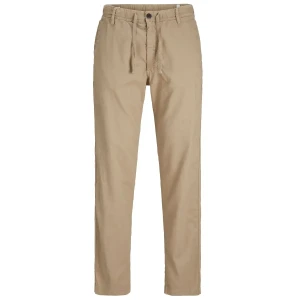 Pánské velké chinos kalhoty s lnem Jack & Jones 12278698 světle hnědé 