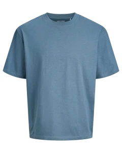 Pánské velké hladké tričko Jack & Jones s krátkým rukávem 12250623 modré