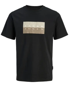 Velké pánské tričko s krátkým rukávem s potiskem Jack & Jones 12297140 černé