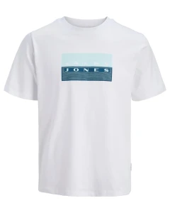 Velké pánské tričko s krátkým rukávem s potiskem Jack & Jones 12297140 bílé