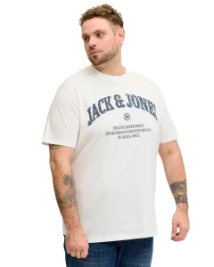 Velké pánské tričko s krátkým rukávem s nápisy Jack & Jones 12294518 bílé