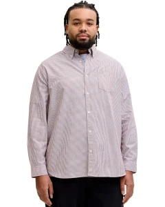 Velká pánská košile s jemnými proužky dlouhý rukáv Jack & Jones 12291898 fialová