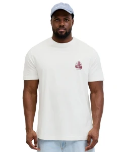 Pánské velké tričko s krátkým rukávem potisk na zádech Jack & Jones 12299037 bílá