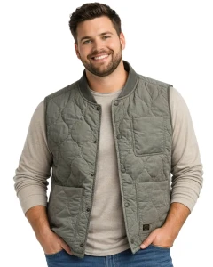 Velká pánská prošívaná vesta bez rukávů Jack & Jones 12298561 khaki