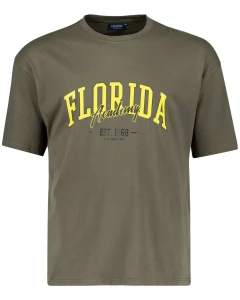 Velké pánské tričko s potiskem Florida Adamo 131613-430 khaki