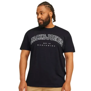Velké pánské bavlněné tričko s nápisy Jack & Jones 12258871 černé