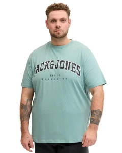Velké pánské bavlněné tričko s nápisy Jack & Jones 12258871 mátové