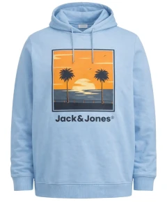 Velká pánská mikina přes hlavu Jack & Jones 12295988 světle modrá
