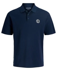 Velké pánské polo tričko s límečkem a krátkým rukávem Jack & Jones 12289707 tmavě modré
