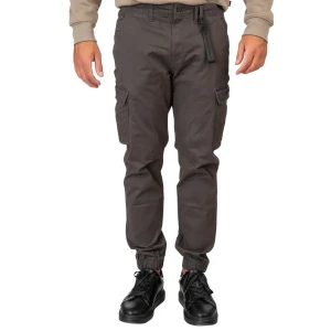 Velké pánské cargo kalhoty se stahovacím lemem Double Urban Outfitters CCP-4066 tmavě šedé