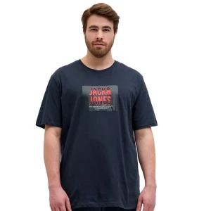 Velké pánské tričko T-shirt s nápisem Jack & Jones 12275743 tmavě modré