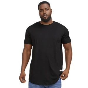 Velké pánské tričko s krátkým rukávem jednobarevné Jack & Jones 12184933 černé