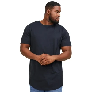 Velké pánské tričko s krátkým rukávem jednobarevné Jack & Jones 12184933 tmavě modrá