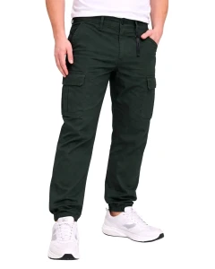Velké pánské cargo kalhoty se stahovacími manžetami Double Urban Outfitters CCP-4013 tmavě zelené