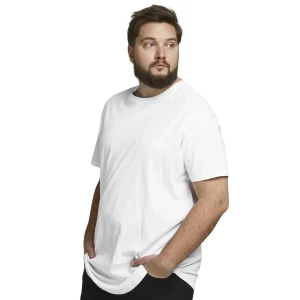 Velké pánské tričko s krátkým rukávem jednobarevné Jack & Jones 12184933 bílá