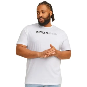 Velké pánské tričko s nápisy Jack & Jones 12243630 bílá
