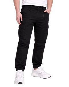Velké pánské cargo kalhoty se stahovacími manžetami Double Urban Outfitters CCP-4013 černé