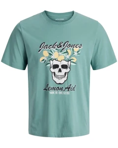 Velké pánské tričko s krátkým rukávem s potiskem Jack & Jones 12295990 mátové