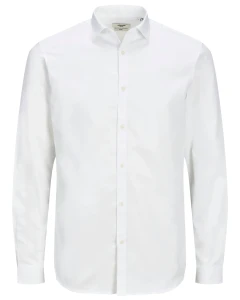 Velká pánská košile s dlouhým rukávem jednobarevná Jack & Jones 12235157 bílá