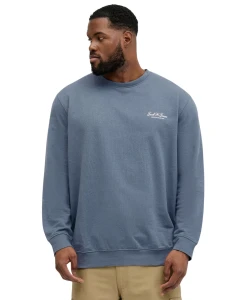 Velká pánská tenká mikina přes hlavu Jack & Jones 12294579 šedomodrá