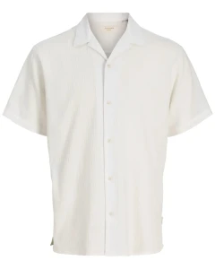 Velká pánská mušelínová košile s krátkým rukávem Jack & Jones 12298028 bílá