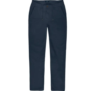 Velké pánské lněné chino kalhoty s rovnou nohavicí Double Urban Outfitters CP-4043 tmavě modré