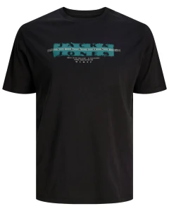 Velké pánské tričko s potiskem, krátký rukáv Jack & Jones 12302399 černé
