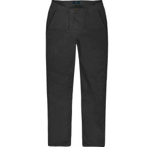 Velké pánské lněné chino kalhoty s rovnou nohavicí Double Urban Outfitters CP-4043 černé 