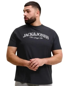 Velké pánské tričko s krátkým rukávem a potiskem Jack & Jones 12297126 černá