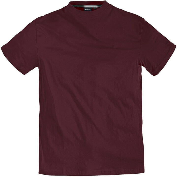 podkoszulek gladki meski z krotkim rekawkiem bordowy wygodny duze rozmiary dla wiekszych panow 3XL 4XL 5XL 6XL 7XL 8XL plus size