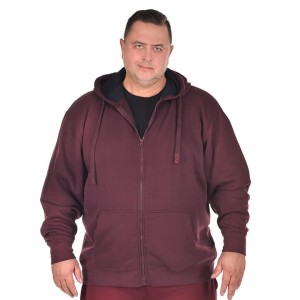 Pánská velká mikina na zip Kam 503H vínová