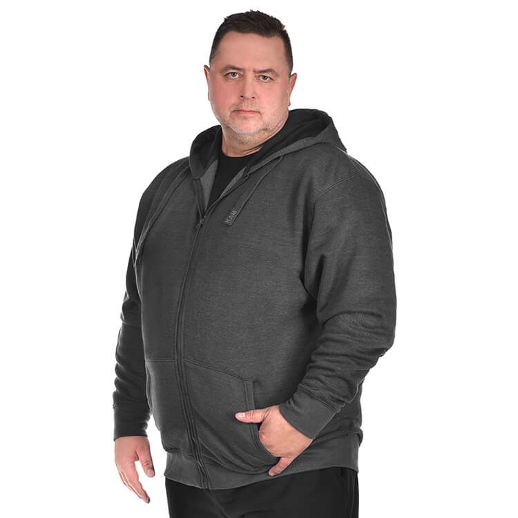 bluza z kapturem dla panow plus size modna wygodna ciemno szara