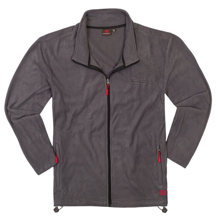 bluza polar rozpinany ze stojka duzy rozmiar adamo toronto szary plus size