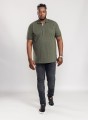 koszulka khaki z kolnierzykiem Duke London zapinana na guziki 5XL 6XL 7XL 8XL